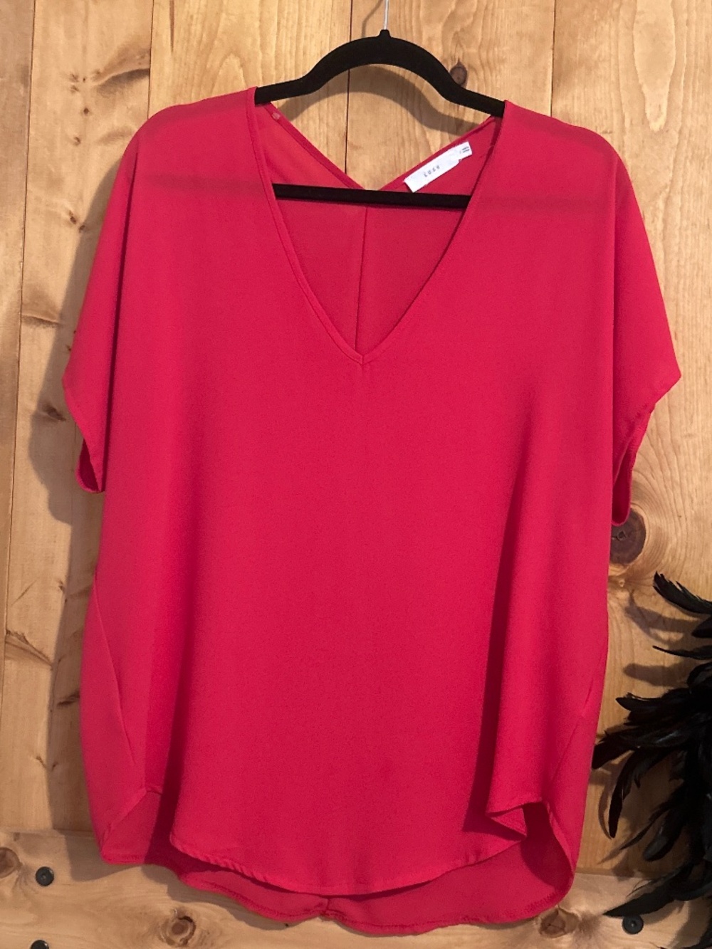 Lush Short Sleeve Red Top